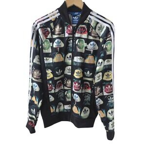 Adidas Originals Track Jacket Mens M Retro Sneaker All Over Print Full Zip Y2K